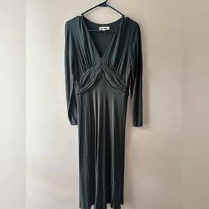 BODEN ELODIE Dress sz  8P Gray Twist Front Knit